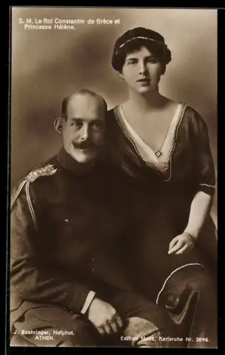 AK König Constantin von Griechenland mit Prinzessin Hélène
