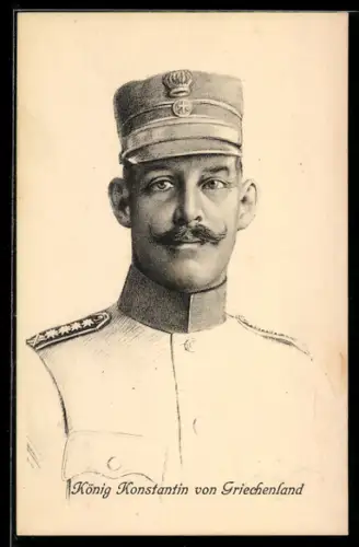 AK König Konstantin von Griechenland in Uniform