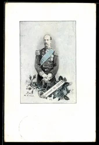 AK König von Griechenland mit Schärpe