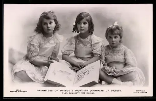 AK Daughters of Prince & Princess Nicholas von Griechenland, Olga, Elizabeth and Marina