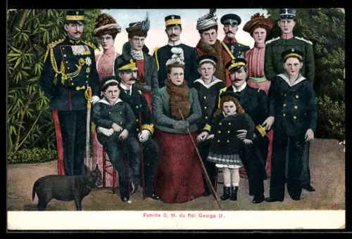 AK Famille S. M. du Roi George II.