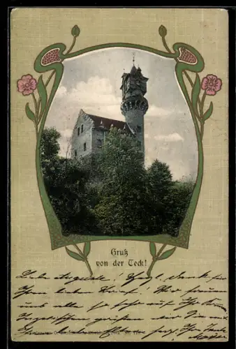 AK Kirchheim unter Teck, Blick zur Burg von der Teck