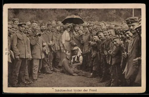 AK Schützenfest hinter der Front, als Frauen verkleidete Soldaten, Travestie