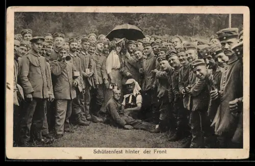 AK Schützenfest hinter der Front, als Frauen verkleidete Soldaten, Travestie