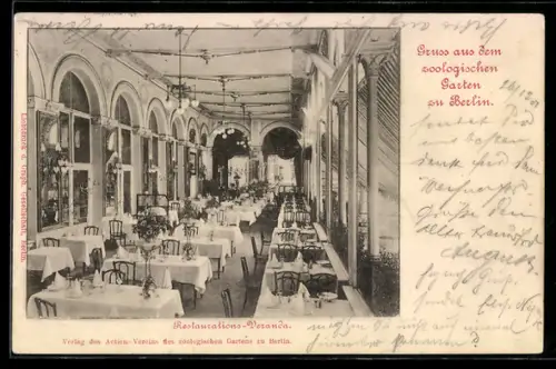AK Berlin-Charlottenburg, Restaurations-Veranda im zoologischen Garten
