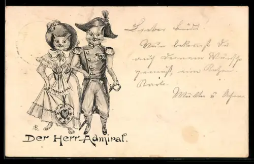 AK Katzenadmiral mit seiner Frau