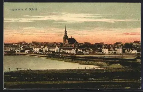 AK Kappeln a. d. Schlei, Teilansicht mit Kirche