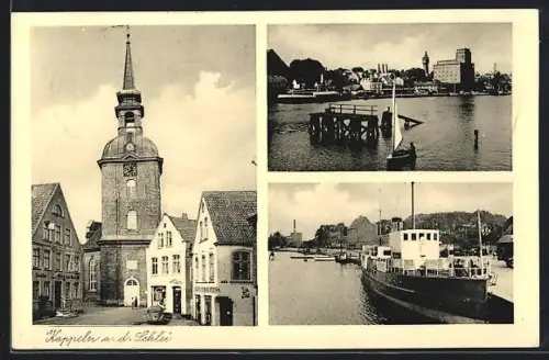 AK Kappeln a. d. Schlei, Kirche und Hafenansicht