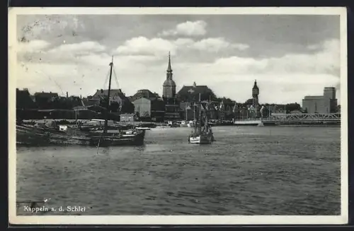 AK Kappeln a. d. Schlei, Uferpartie mit Kirche