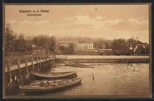 AK Kappeln a. d. Schlei, Strandhotel mit Brücke