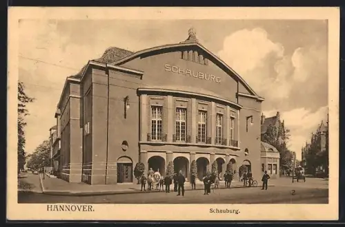 AK Hannover, Schauburg mit Strassenpartie