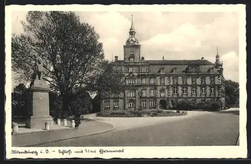 AK Oldenburg i. O., Schloss und 91er Ehrenmal