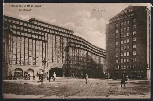 AK Hamburg Kontorhausviertel, Chilehaus und Ballinhaus