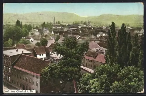 AK Ohrdruf, Totalansicht aus der Vogelschau
