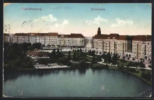AK Berlin-Charlottenburg, Lietzensee mit Strassenpartie
