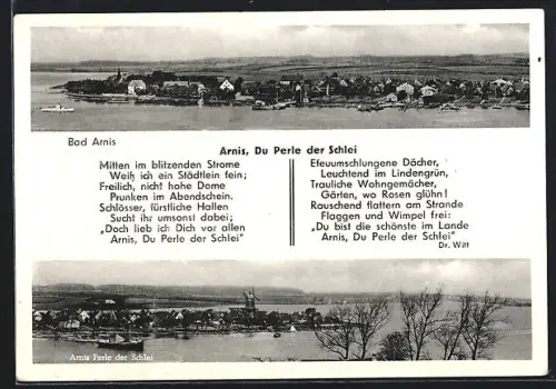 AK Bad Arnis, Uferansicht aus der Vogelschau