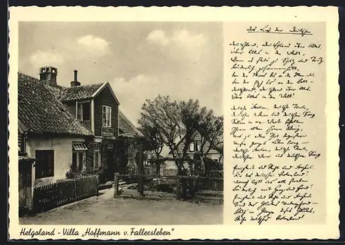 AK Helgoland, Villa Hoffmann v. Fallersleben