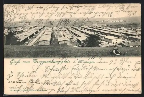 AK Münsingen, Blick auf den Truppenübungsplatz