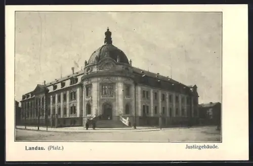 AK Landau /Pfalz, Partie am Justizgebäude