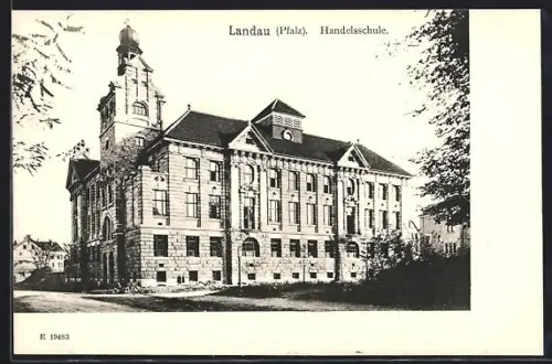 AK Landau /Pfalz, Blick zur Handelsschule