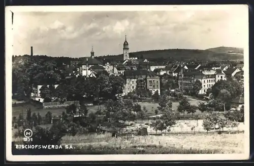 AK Bischofswerda /Sa., Ortsansicht mit Kirche