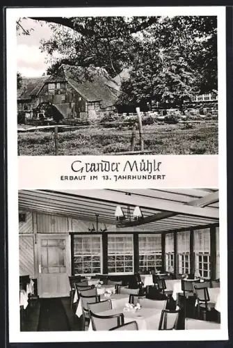 AK Trittau, Gasthaus Grander Mühle, Innenansicht