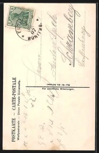 AK Ulm a. D., Rathaus mit Strassenpartie