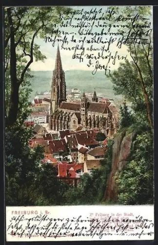 AK Freiburg / Breisgau, Blick zum Münster