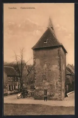 AK Alt-Landau, Blick auf Galeerenturm