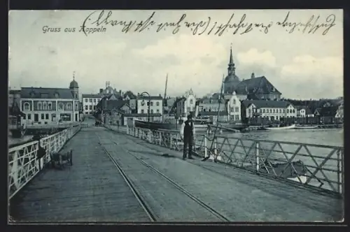 AK Kappeln, Brücke, Kirche, Stadtansicht