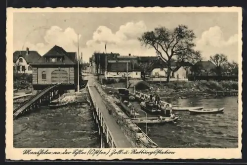 AK Maasholm an der Schlei, Zoll- und Rettungsstation, Brücke, Schlei