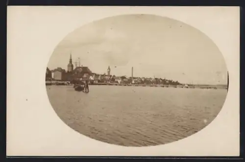 AK Kappeln, Stadtansicht mit Kirche und Hafen