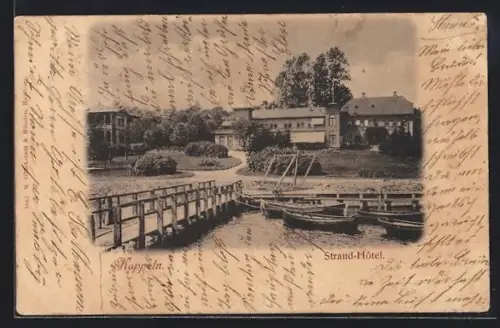 AK Kappeln, Strand-Hotel, Steg, Boote