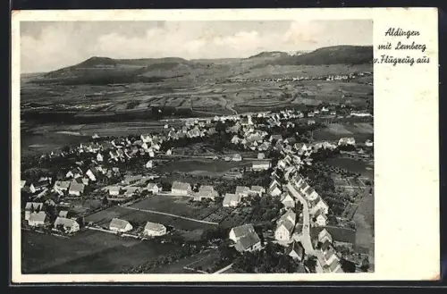 AK Aldingen, Mit Lemberg vom Flugzeug aus