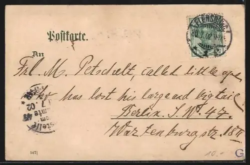 AK Flensburg, Kaiserliche Post, Rathausstrasse