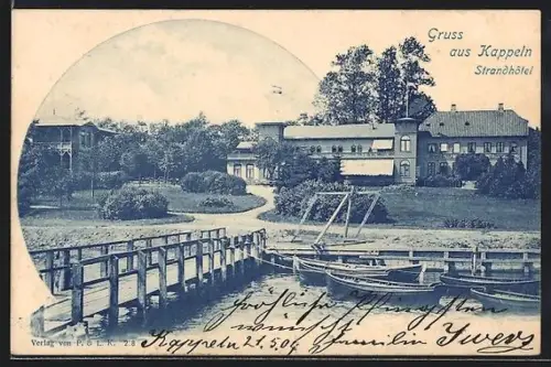 AK Kappeln, Strandhotel, Steg, Boote