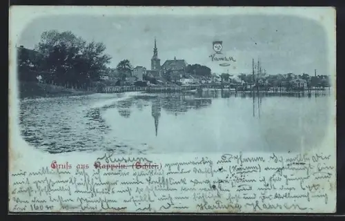 AK Kappeln /Schlei, Uferpartie mit Kirche