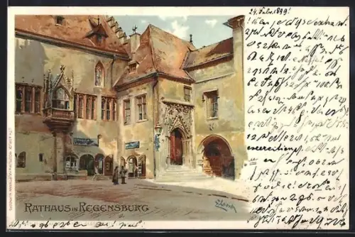 Künstler-AK Regensburg, Rathaus