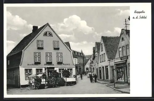 AK Kappeln a. d. Schlei, Strassenpartie mit Gasthaus alter Ratskrug