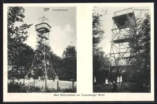 AK Bad Rothenfelde am Teutoburger Wald, Aussichtsturm und Bismarckturm