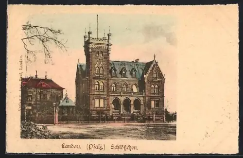 AK Landau /Pfalz, Schlösschen mit Strassenpartie