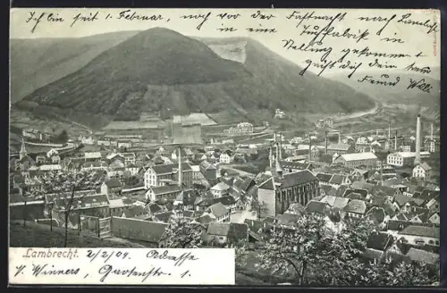 AK Lambrecht, Teilansicht mit Kirche