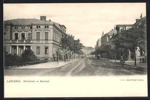 AK Landau, Ostbahnstrasse, Bahnhof