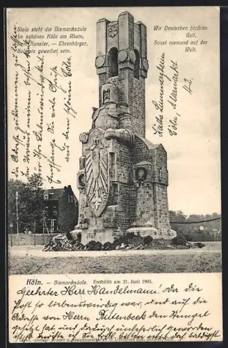 AK Köln-Marienburg, Bismarcksäule