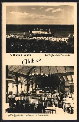 AK Ahlbeck, HO-Gasthaus Seebrücke, Innenansicht