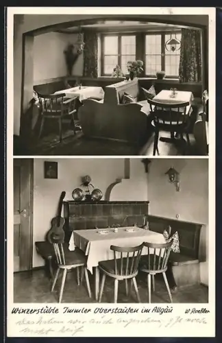 AK Oberstaufen im Allgäu, Winzerstüble Immler, Innenansichten