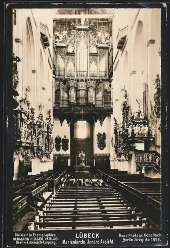AK Lübeck, Marienkirche, Innenansicht