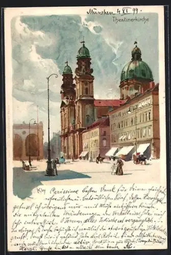 Künstler-AK Heinrich Kley: Theatinerkirche