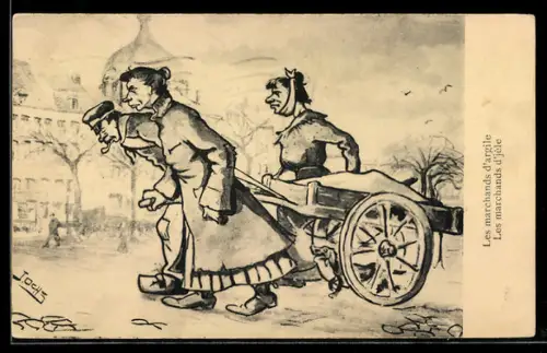 Künstler-AK sign. J. Ochs: Les marchands d`argile