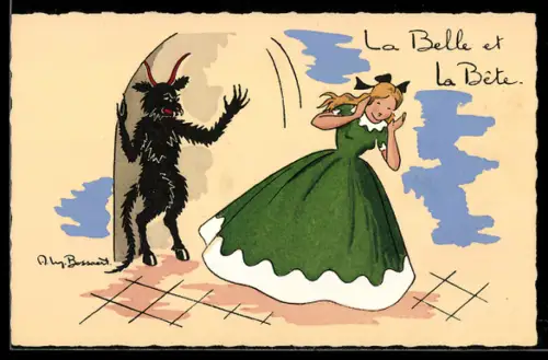 Künstler-AK sign. Bossaert: Die Schöne und das Biest
